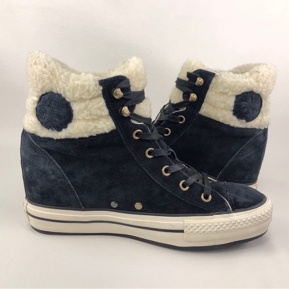 Converse CT Platform Plus Wool Collar Hidden Wedge Sneakers 11 - Picture 6 of 13